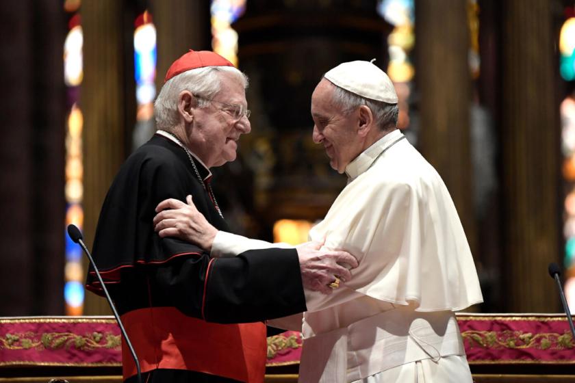 Kardinaal Scola en paus Franciscus
