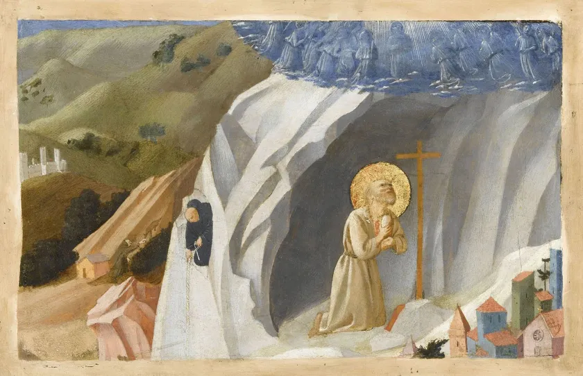 Saint Benedict in ecstasy in the desert Fra AngelicoVers 1430