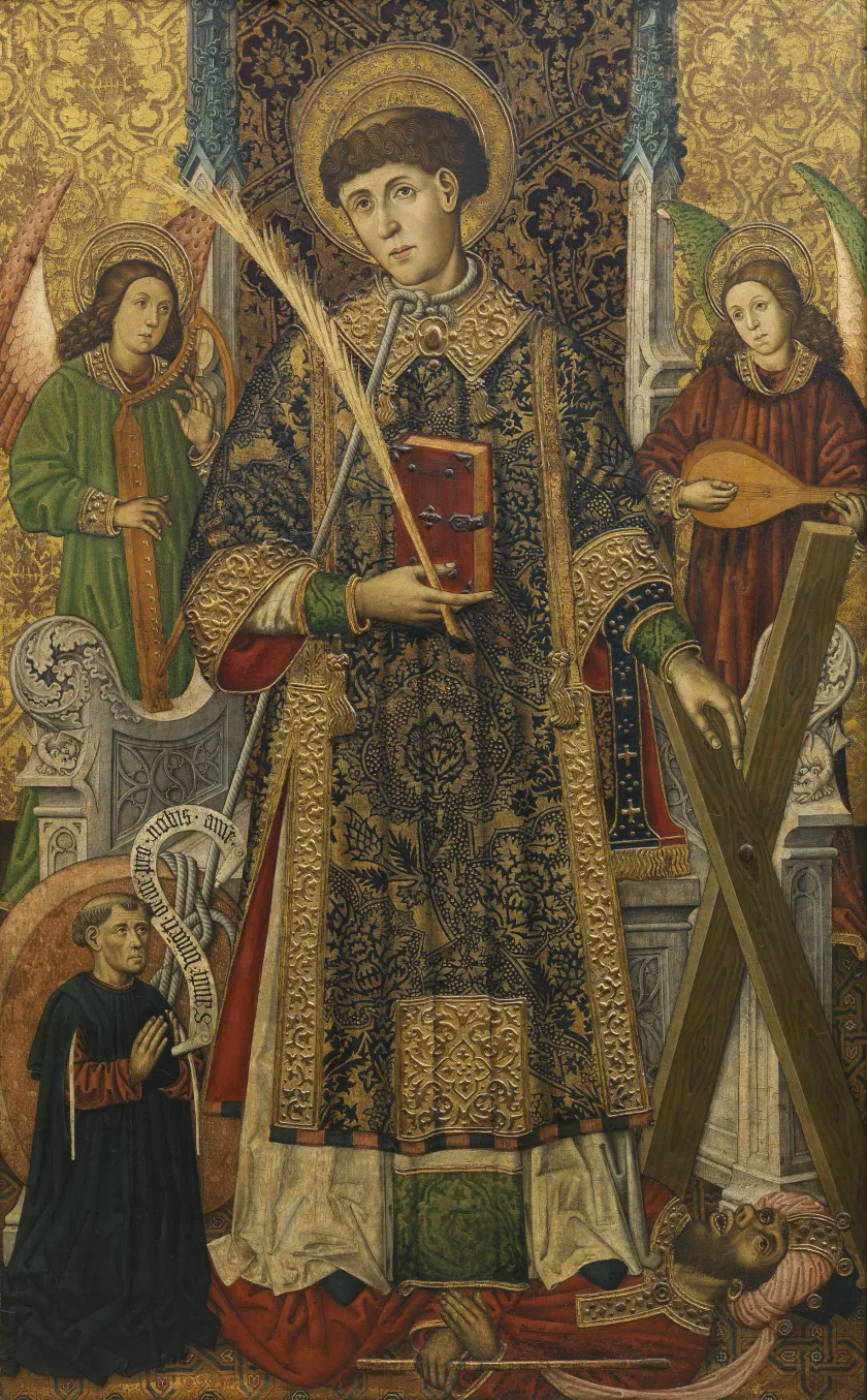 UNKNOWN MASTER, Spanish St Vincent and a Donor 1450-1500 Panel, 185 x 117 cm Museo del Prado, Madrid