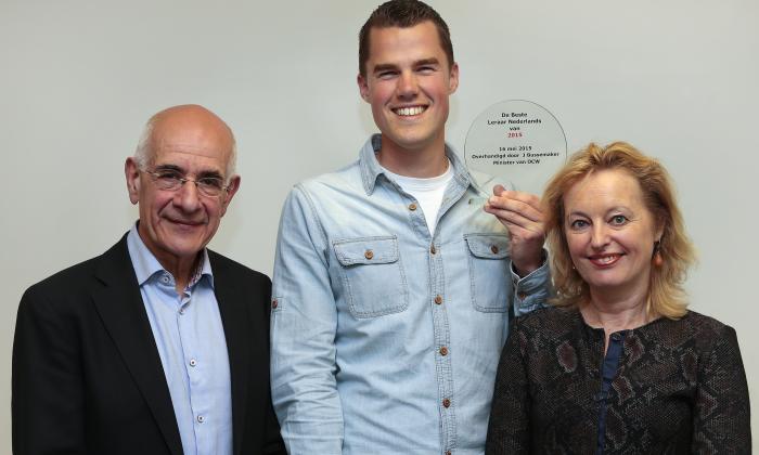 De Taalstaat: Beste leraar Nederlands van 2015; Frits Spits, Arnoud Kuijpers en Jet Bussemaker
